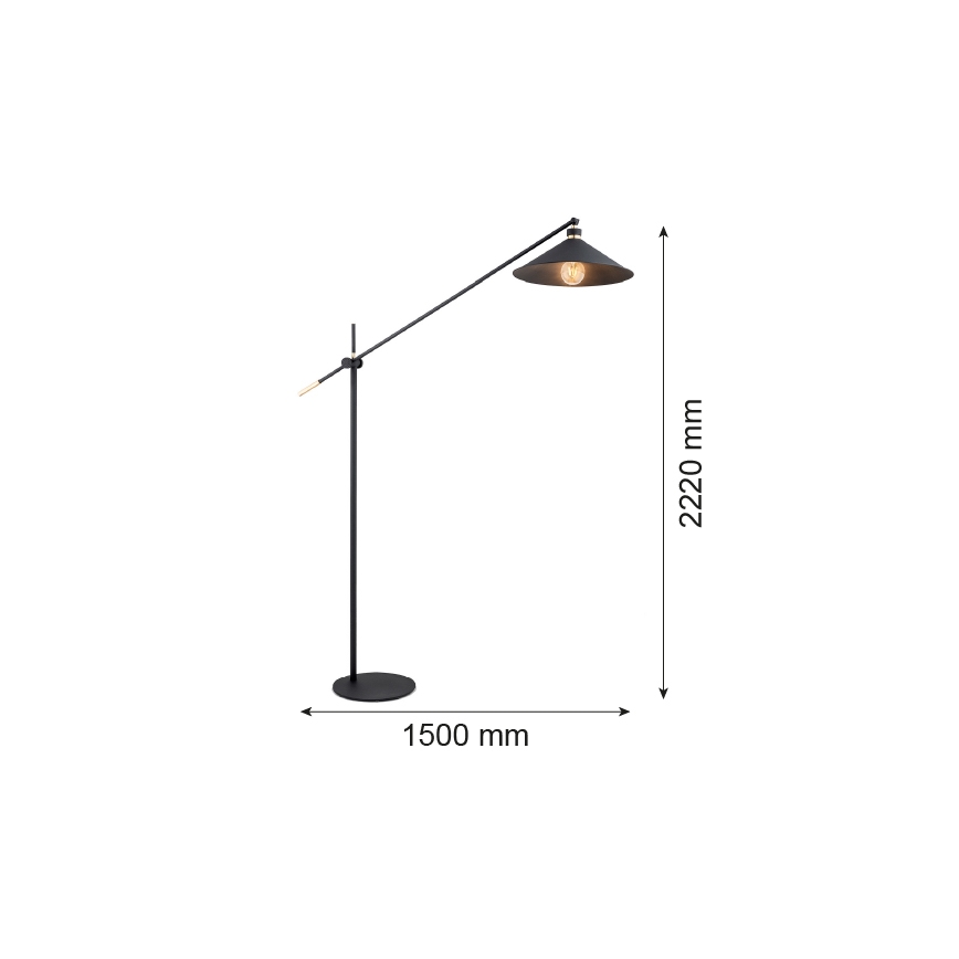 Argon 4732 - Stoječa svetilka NASHVILLE 1xE27/15W/230V črna