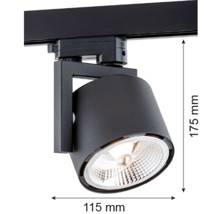 Argon 4751 - LED Reflektor za tračni sistem ALTO 1xGU10-AR111/12W/230V črna