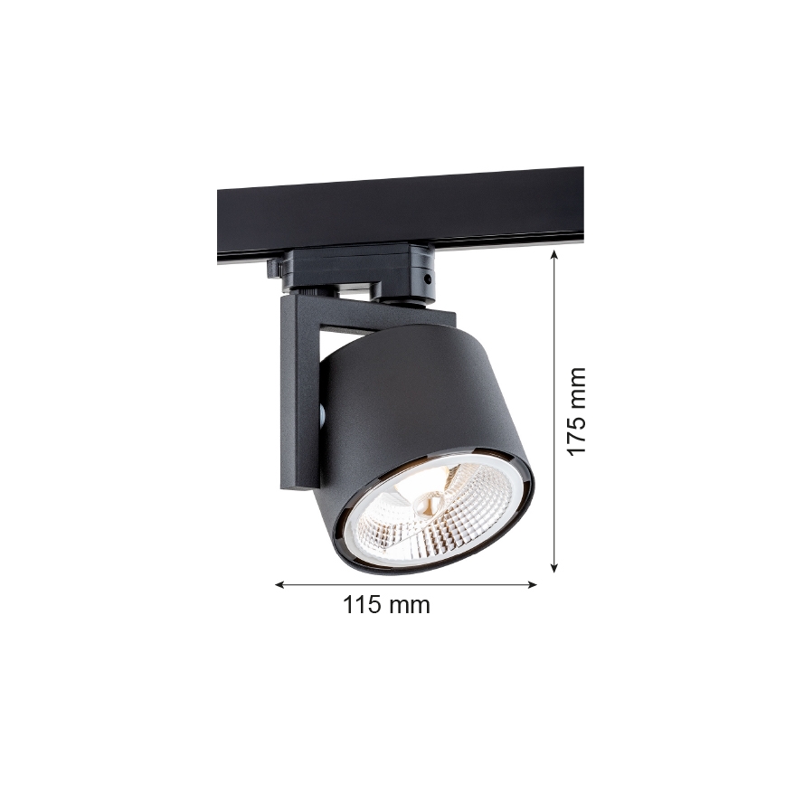 Argon 4751 - LED Reflektor za tračni sistem ALTO 1xGU10-AR111/12W/230V črna