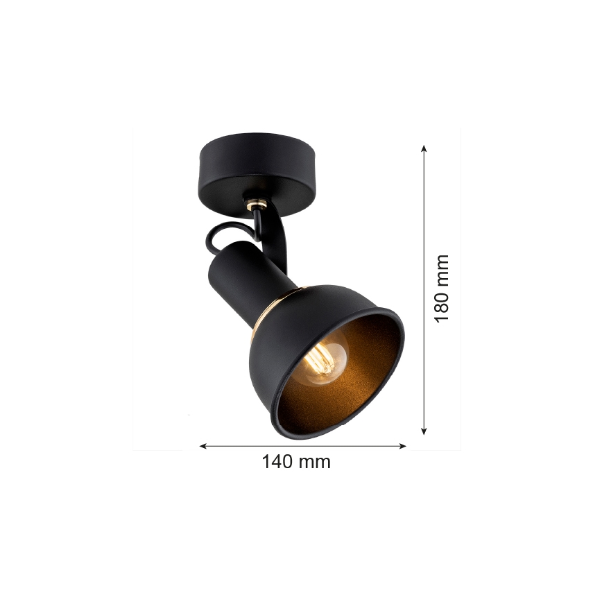 Argon 4900 - Reflektor TWIST 1xE14/7W/230V črna/zlato