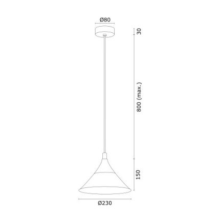 Argon 4903 - Lestenec na vrvici MASSETO 1xE27/15W/230V črna/zlato