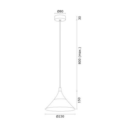 Argon 4903 - Lestenec na vrvici MASSETO 1xE27/15W/230V črna/zlato