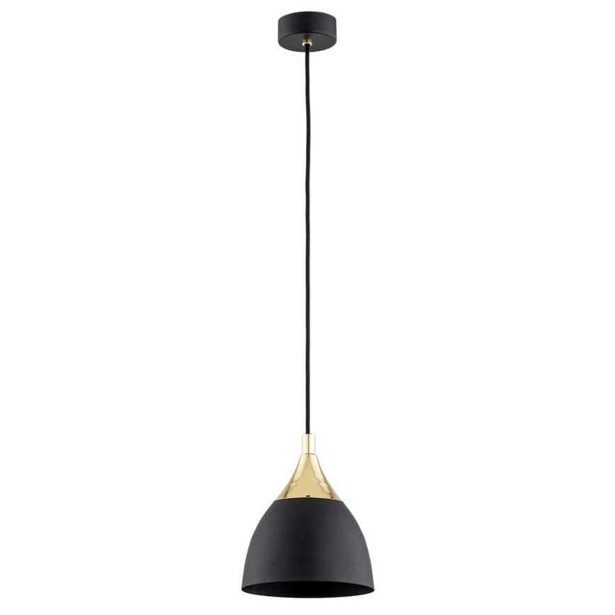 Argon 4905 - Lestenec na vrvici MURANO 1xE27/15W/230V črna/zlato