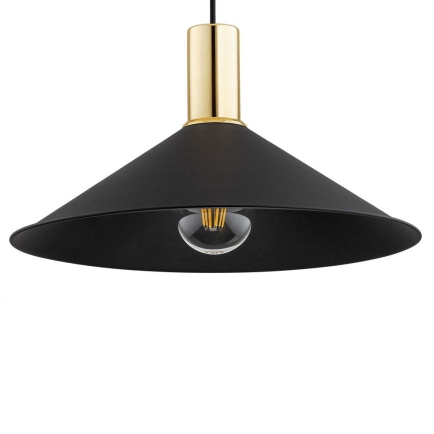Argon 4912 - Lestenec na vrvici MINORI 1xE27/15W/230V črna/zlato