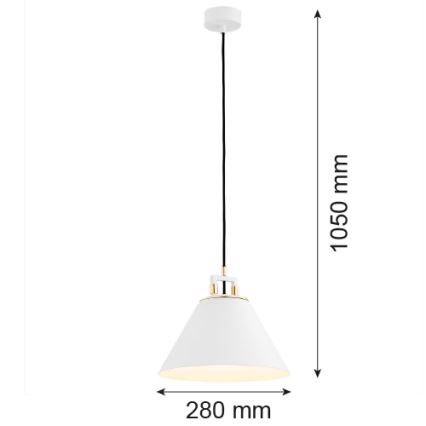 Argon 4914 - Lestenec na vrvici ORTE 1xE27/15W/230V bela