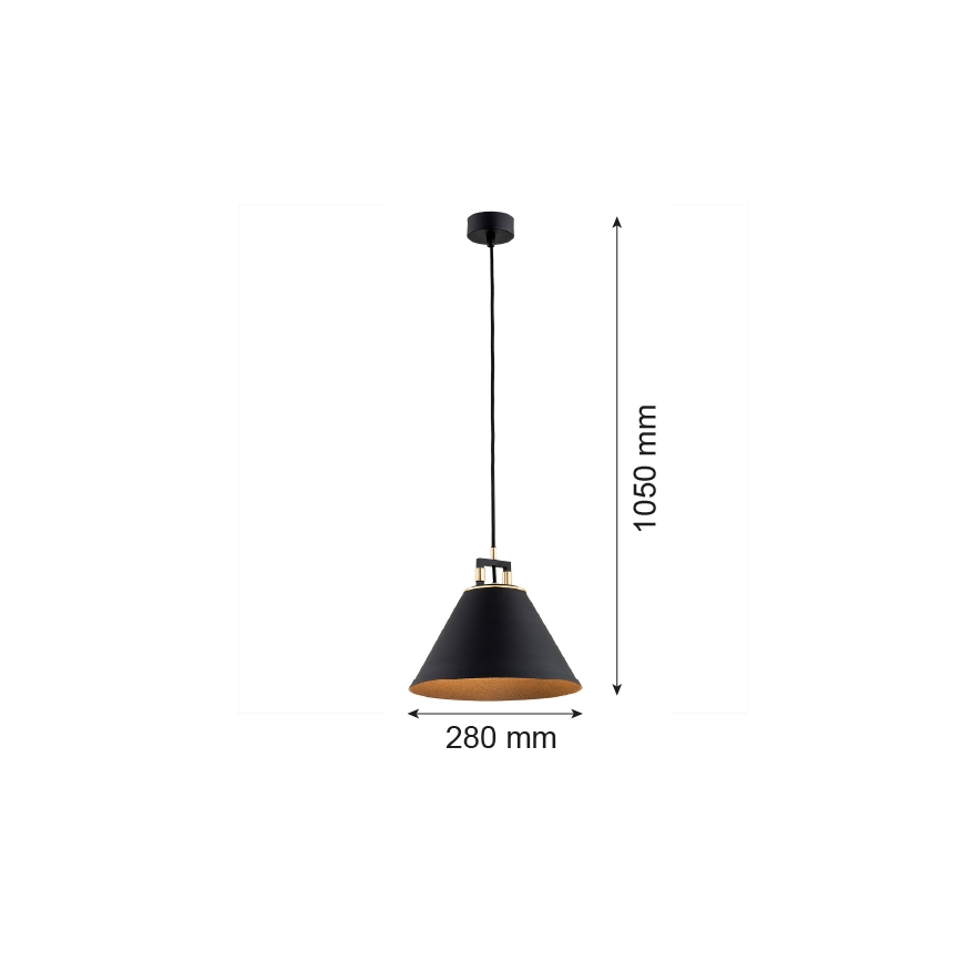 Argon 4915 - Lestenec na vrvici ORTE 1xE27/15W/230V črna