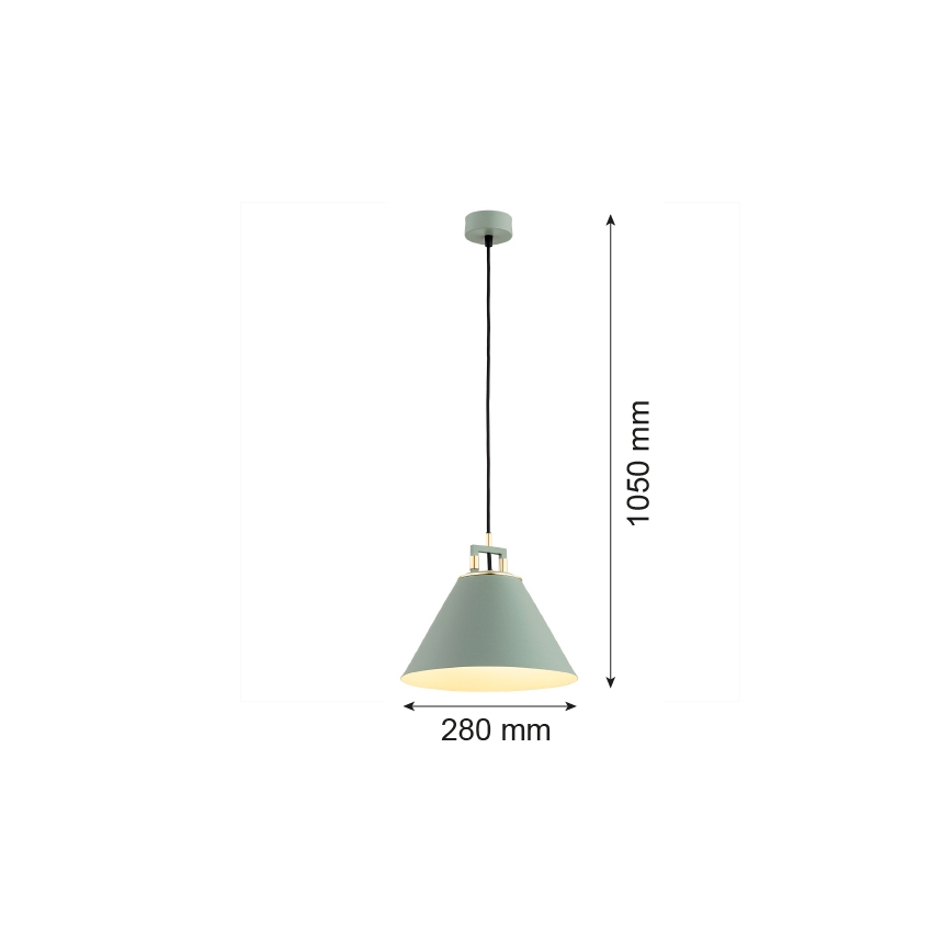 Argon 4916 - Lestenec na vrvici ORTE 1xE27/15W/230V zelena