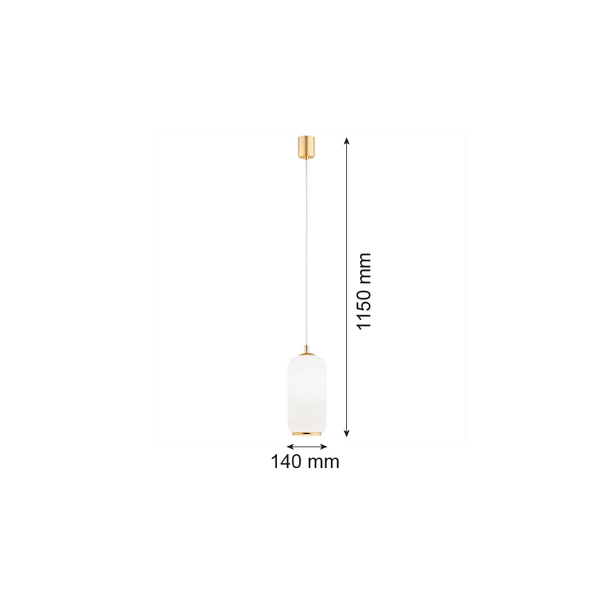 Argon 4993 - Lestenec na vrvici PALLADO 1xE27/15W/230V zlato/bela