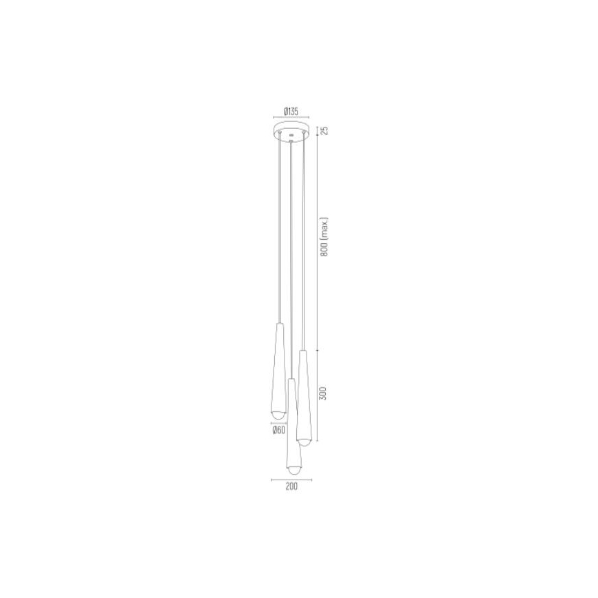 Argon 6102 - Lestenec na vrvici HOLLYWOOD 3xE14/7W/230V bel