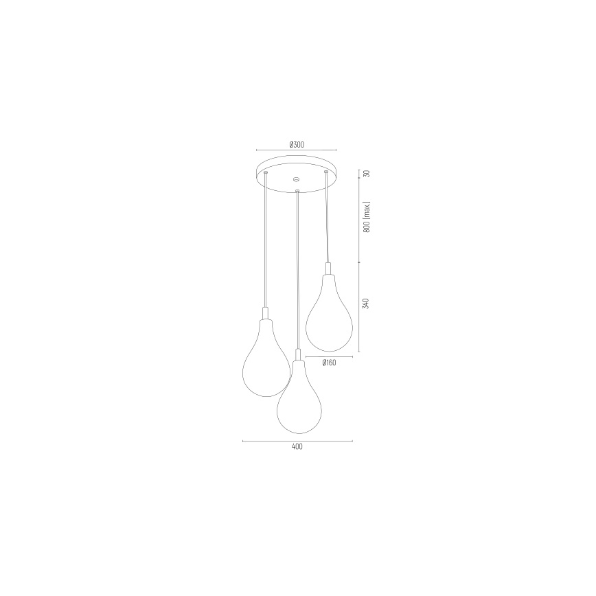 Argon 6105 - Lestenec na vrvici OAKLAND 3xG9/6W/230V črna