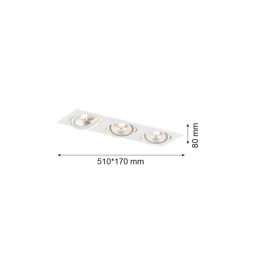 Argon 6115 - Vgradna svetilka OLIMP 3xGU10-AR111/12W/230V bela