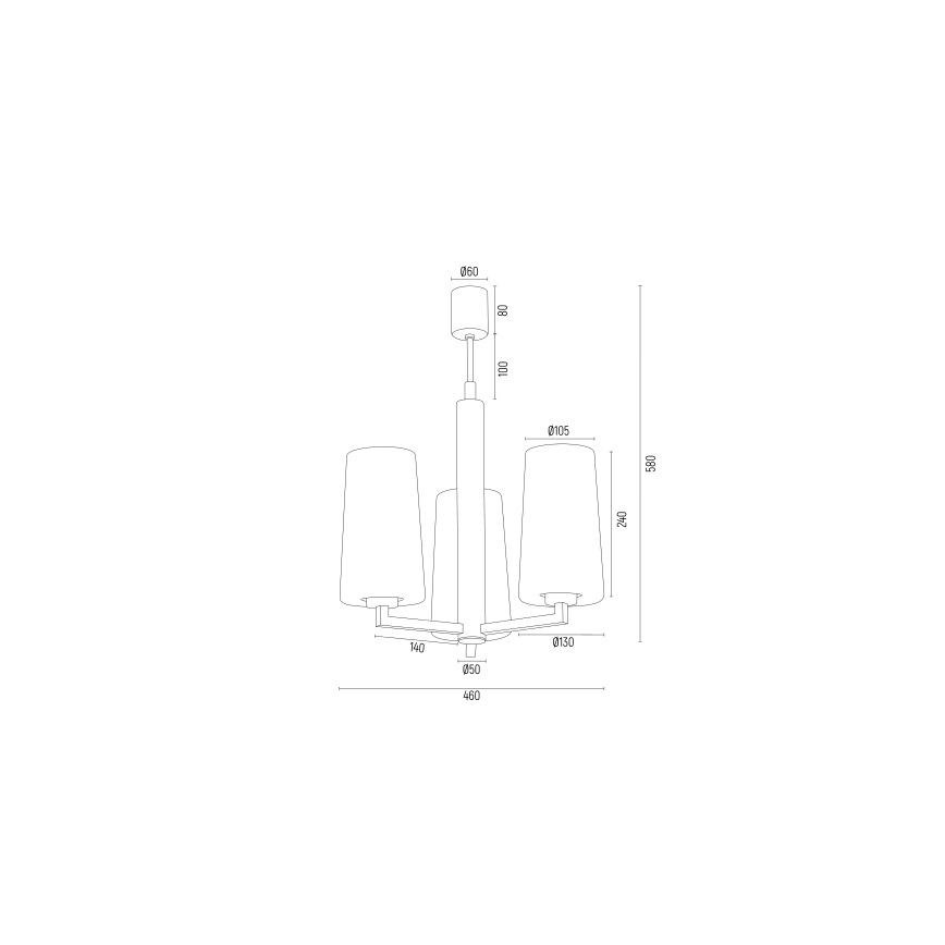 Argon 6143 - Lestenec na drogu CAMELOT PLUS 3xE27/15W/230V črna/bela/zlata