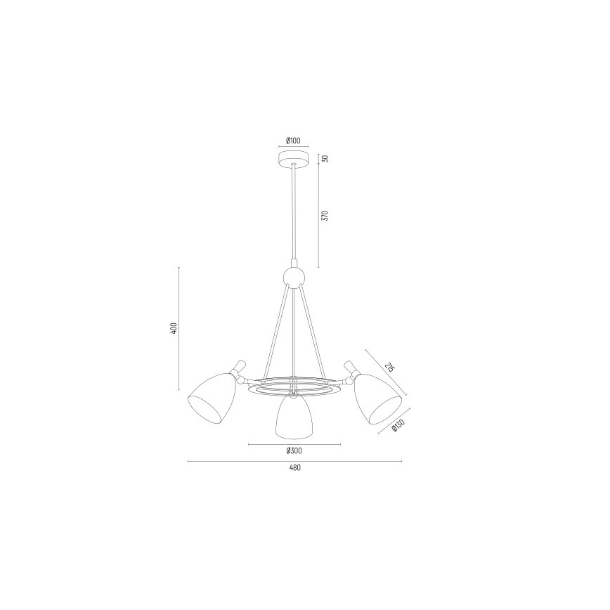 Argon 6148 - Lestenec na drogu CHARLOTTE 3xE27/15W/230V bela/zlata