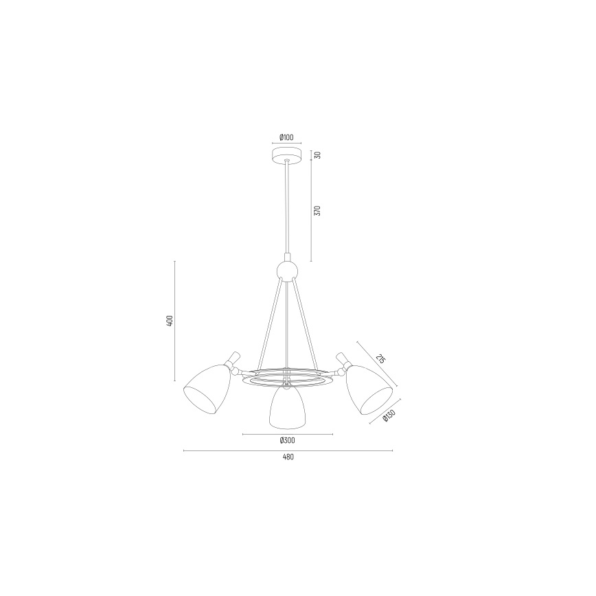 Argon 6149 - Lestenec na drogu CHARLOTTE 3xE27/15W/230V črna/zlata
