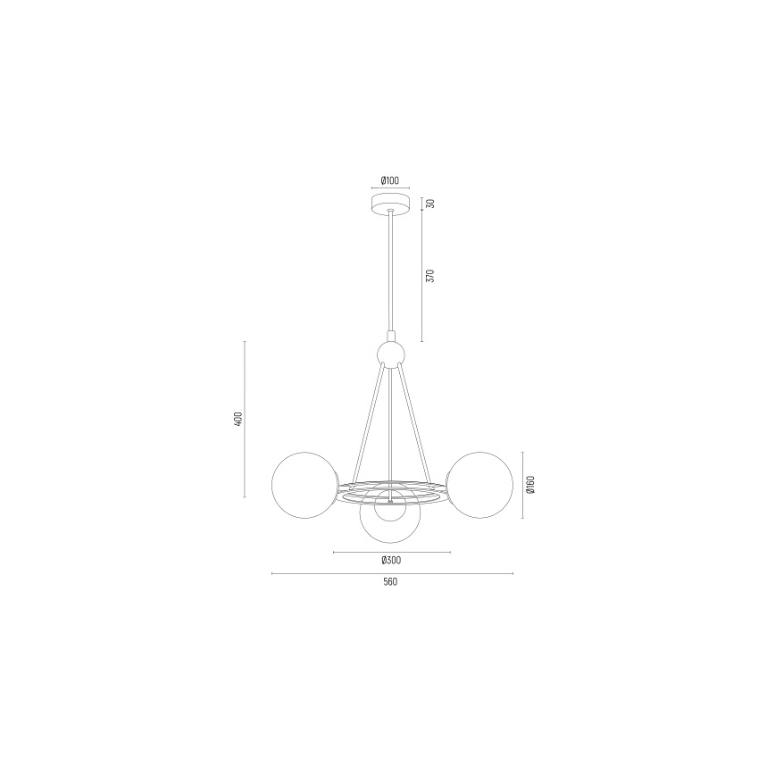 Argon 6150 - Lestenec na drogu AMALFI 3xE27/15W/230V črna/bela