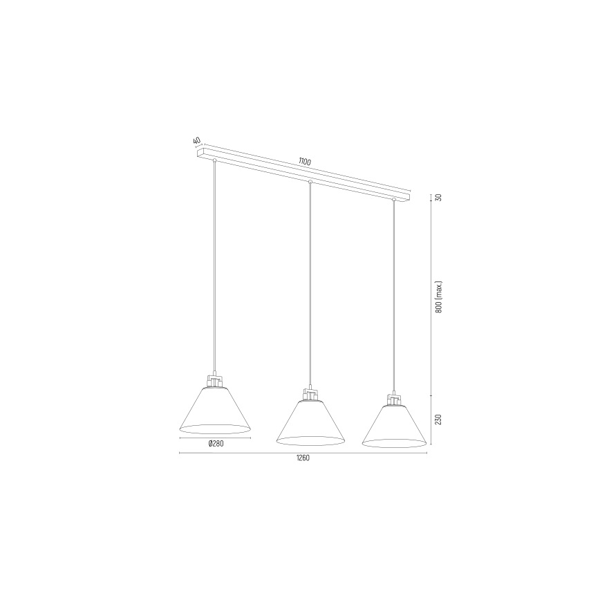 Argon 6173 - Lestenec na vrvici ORTE 3xE27/15W/230V bela