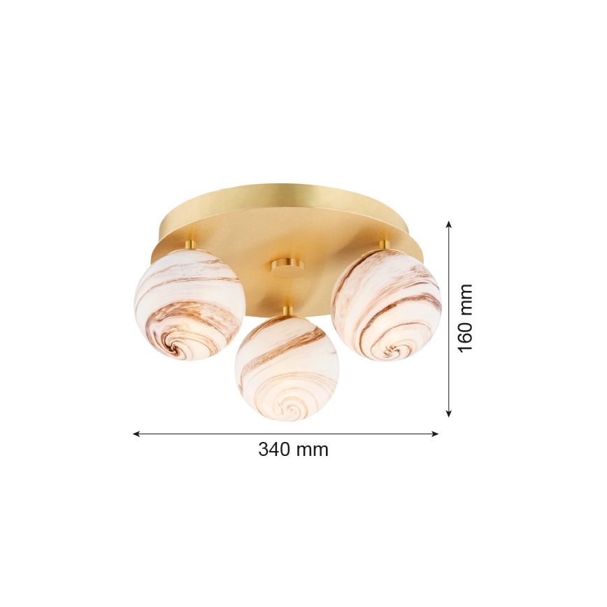 Argon 6290 - Stropna svetilka FABIO 3xE14/7W/230V alabaster zlata