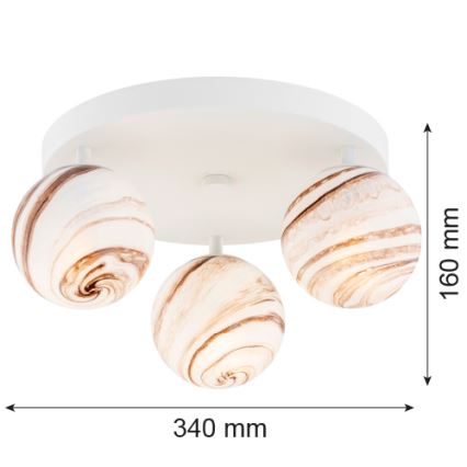 Argon 6291 - Stropna svetilka FABIO 3xE14/7W/230V alabaster bela