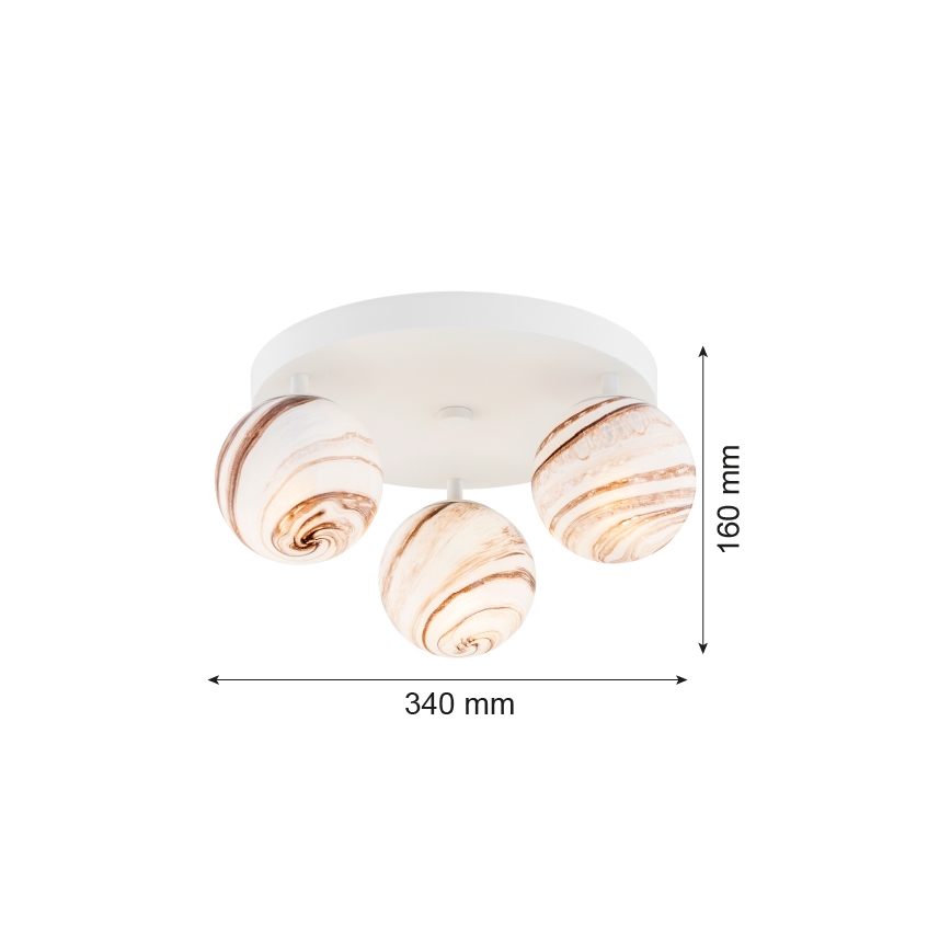 Argon 6291 - Stropna svetilka FABIO 3xE14/7W/230V alabaster bela