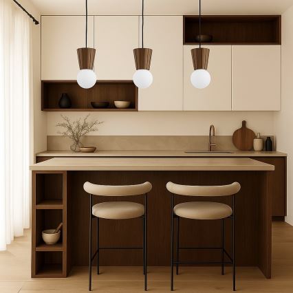 Argon 6358 - kopalniški viseči lestenec na kablu VOLANTE 3xG9/6W/230V IP44, rjav