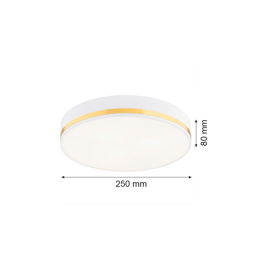 Argon 7034 - Stropna luč AMORE 2xE27/15W/230V premer 25 cm bela/zlato
