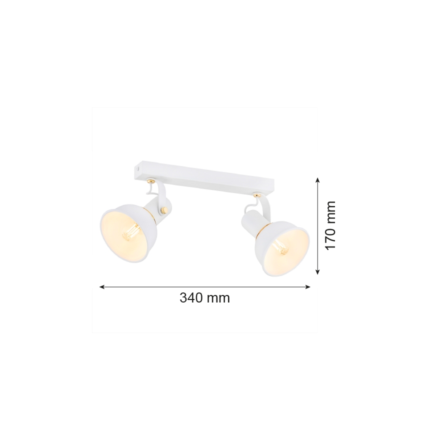 Argon 7036 - Reflektor TWIST 2xE14/7W/230V bela/zlato