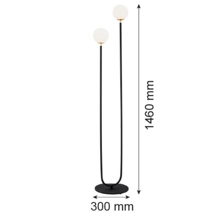 Argon 7073 - Stoječa svetilka FERRONE 2xE14/7W/230V črna/bela/zlato