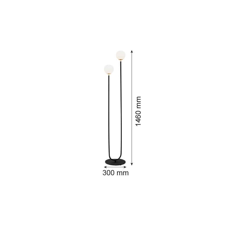 Argon 7073 - Stoječa svetilka FERRONE 2xE14/7W/230V črna/bela/zlato