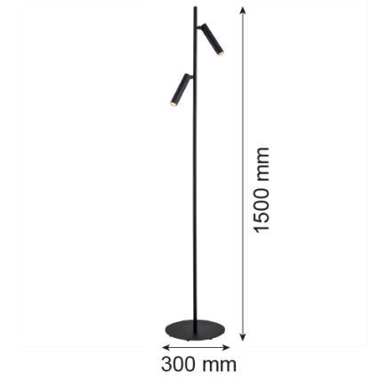 Argon 7082 - Svetilka za tla TORRE 2xG9/6W/230V črna