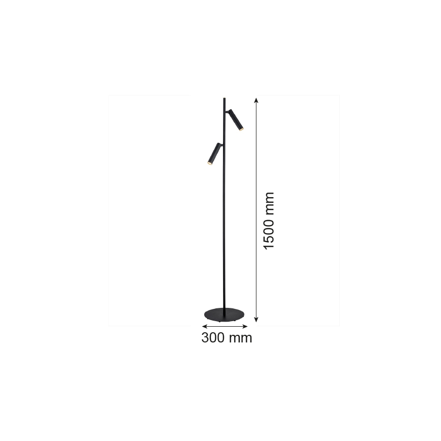 Argon 7082 - Svetilka za tla TORRE 2xG9/6W/230V črna