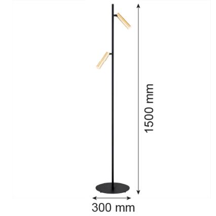 Argon 7083 - Svetilka za tla TORRE 2xG9/6W/230V črna/medenina