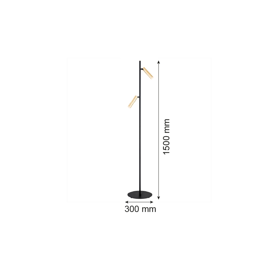 Argon 7083 - Svetilka za tla TORRE 2xG9/6W/230V črna/medenina