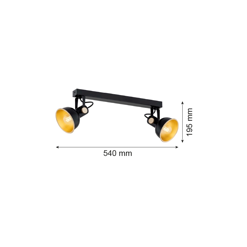 Argon 7142 - Reflektor LENORA 2xE14/7W/230V črna