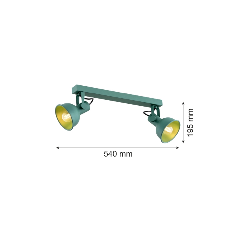 Argon 7174 - Reflektor LENORA 2xE14/7W/230V zelena