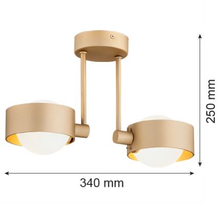 Argon 7215 - Kopalniški lestenec na drogu MASSIMO PLUS 2xG9/6W/230V IP44 zlata