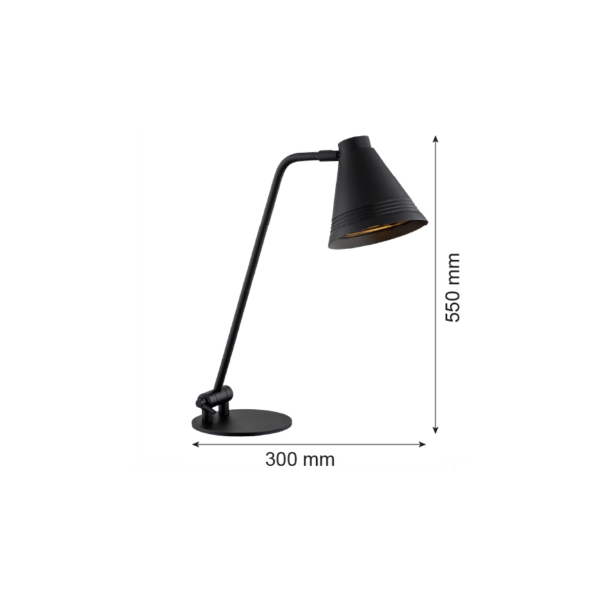 Argon 8002 - Namizna svetilka AVALONE 1xE27/15W/230V črna
