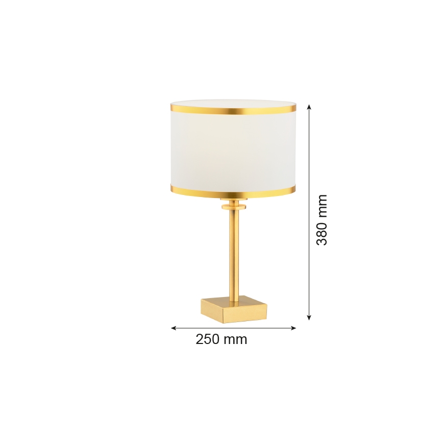 Argon 8029 - Namizna svetilka ABBANO 1xE27/15W/230V medenina/bela