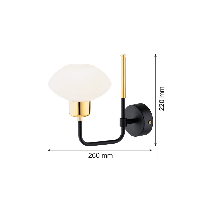 Argon 8032 - Stenska svetilka RAVELLO 1xE14/15W/230V črna/zlata