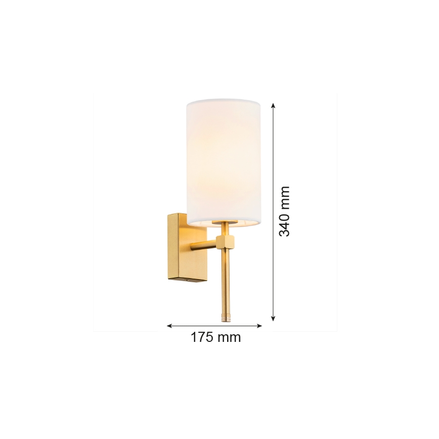 Argon 8034 - Stenska svetilka ABRUZZO 1xE14/7W/230V medenina/belo