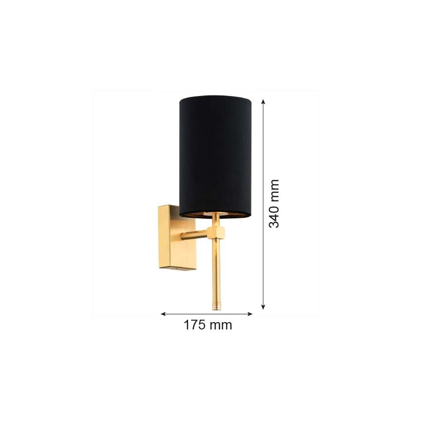 Argon 8035 - Stenska svetilka ABRUZZO 1xE14/7W/230V medenina/črna