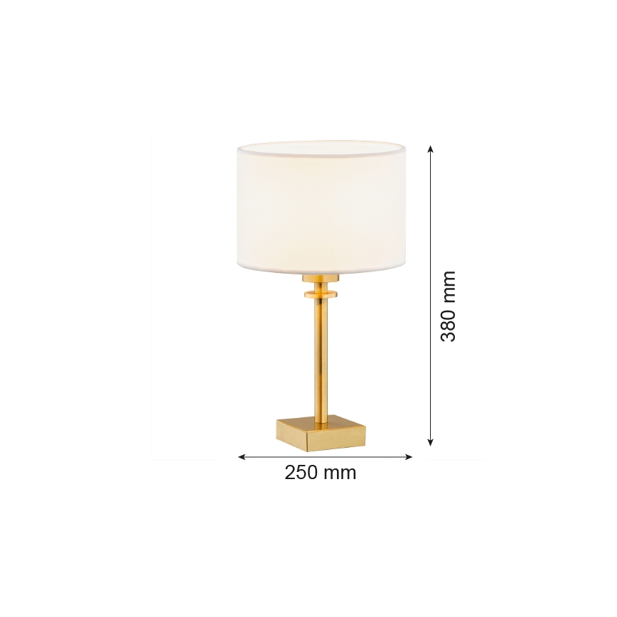 Argon 8047 - Namizna svetilka ABBANO 1xE27/15W/230V medenina/belo
