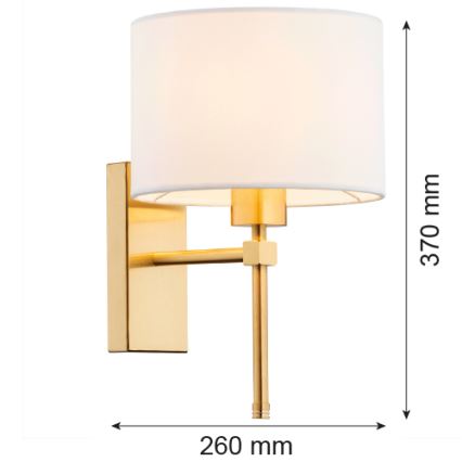 Argon 8048 - Stenska svetilka ABBANO 1xE27/15W/230V medenina/belo