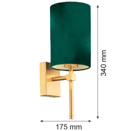 Argon 8109 - Stenska svetilka ABRUZZO 1xE14/7W/230V medenina/zelena