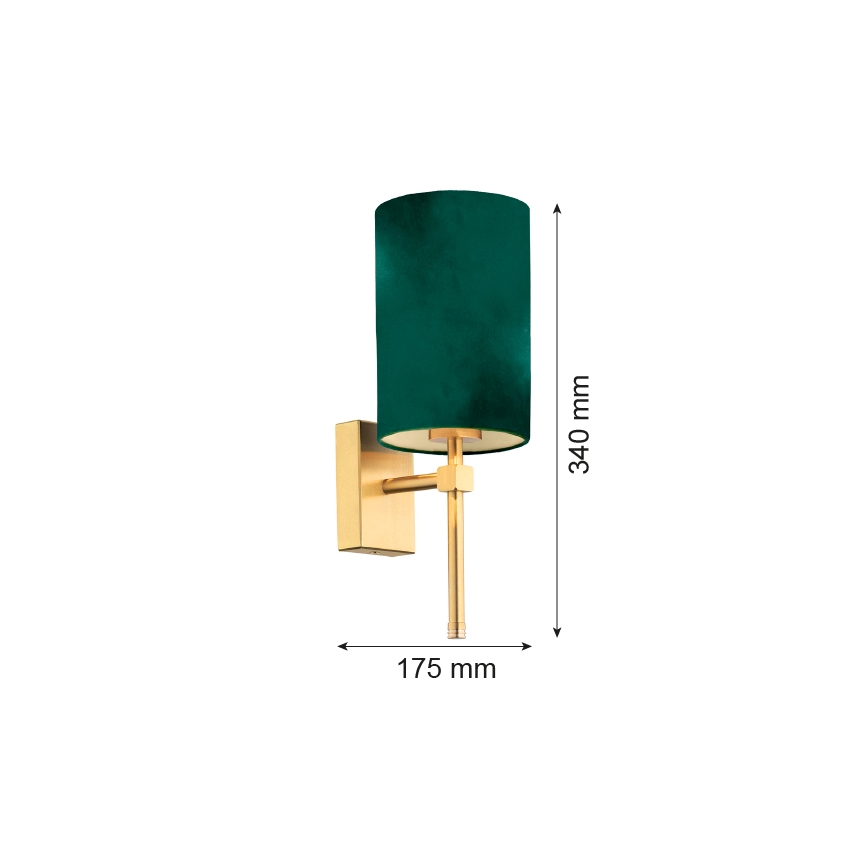 Argon 8109 - Stenska svetilka ABRUZZO 1xE14/7W/230V medenina/zelena
