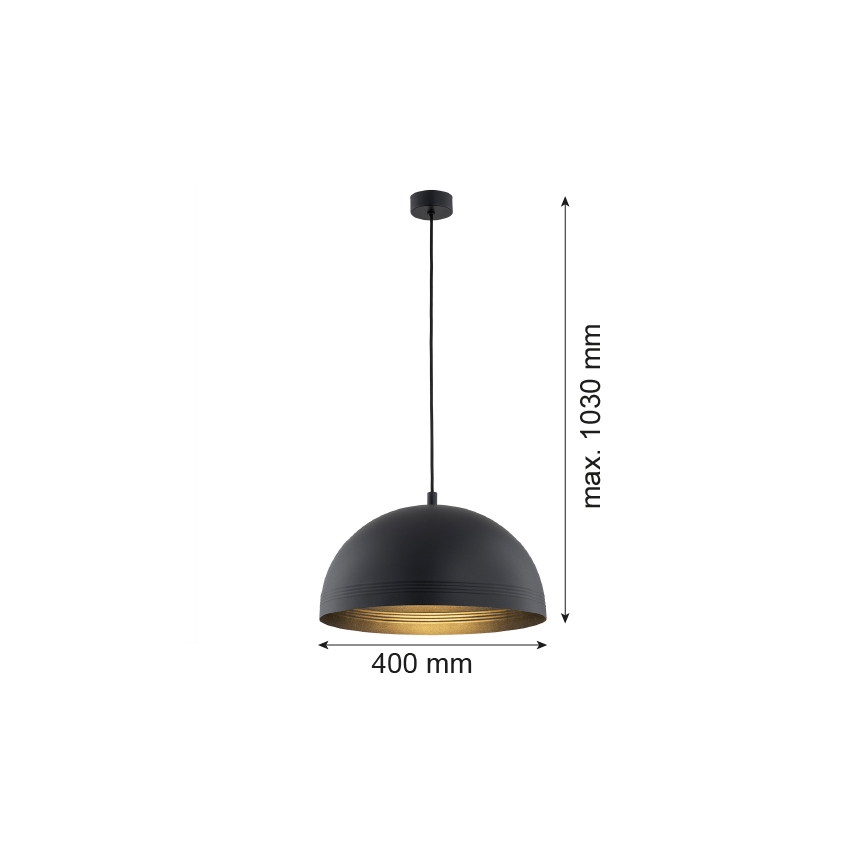 Argon 8242 - Lestenec na vrvici BONITA 1xE27/15W/230V črna
