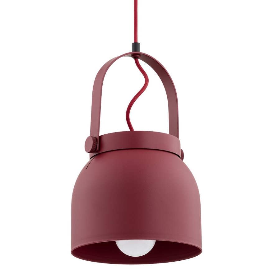 Argon 8282 - Lestenec na vrvici LOGAN 1xE27/15W/230V pr. 20 cm rdeč