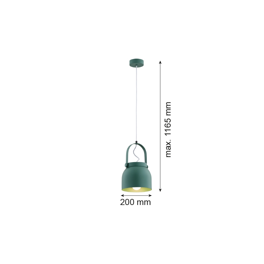 Argon 8283 - Lestenec na vrvici LOGAN 1xE27/15W/230V pr. 20 cm zelena