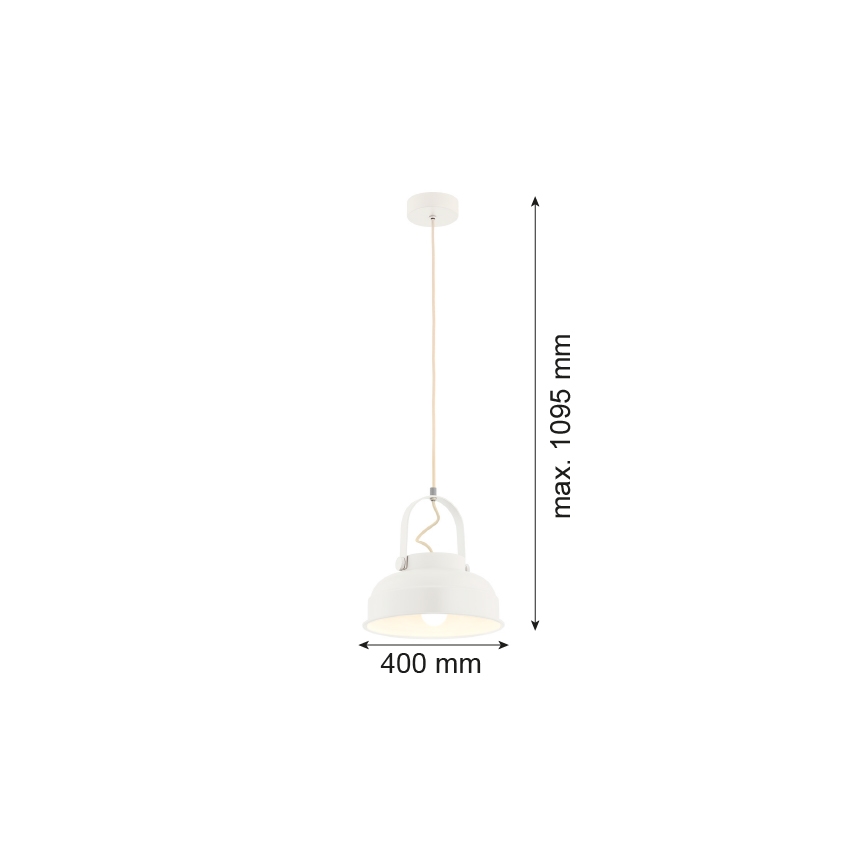 Argon 8284 - Lestenec na vrvici DAKOTA 1xE27/15W/230V bela