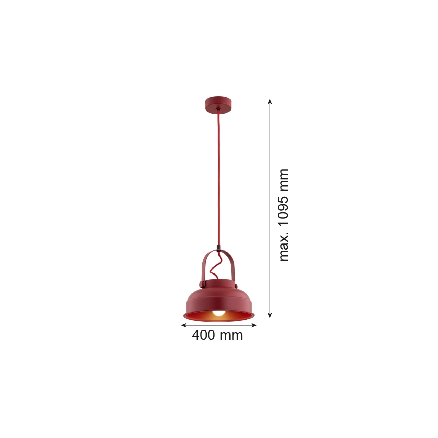 Argon 8286 - Lestenec na vrvici DAKOTA 1xE27/15W/230V rdeč