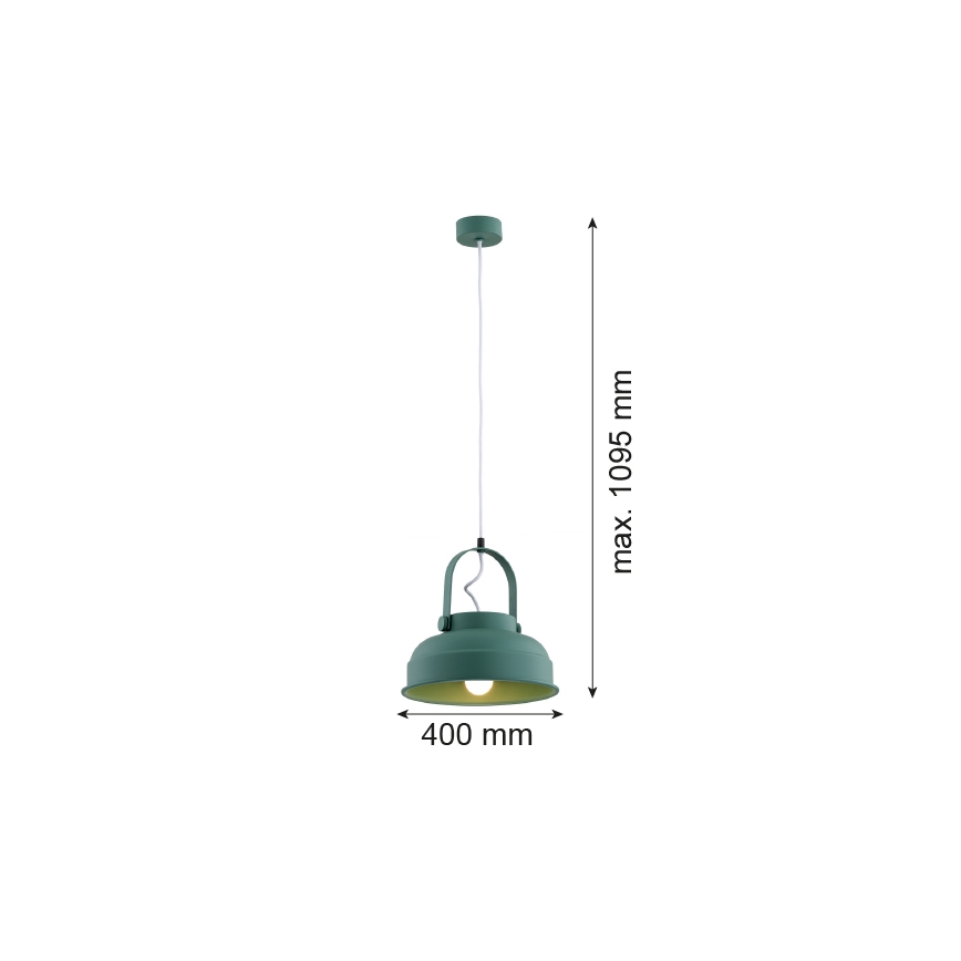 Argon 8287 - Lestenec na vrvici DAKOTA 1xE27/15W/230V zelena